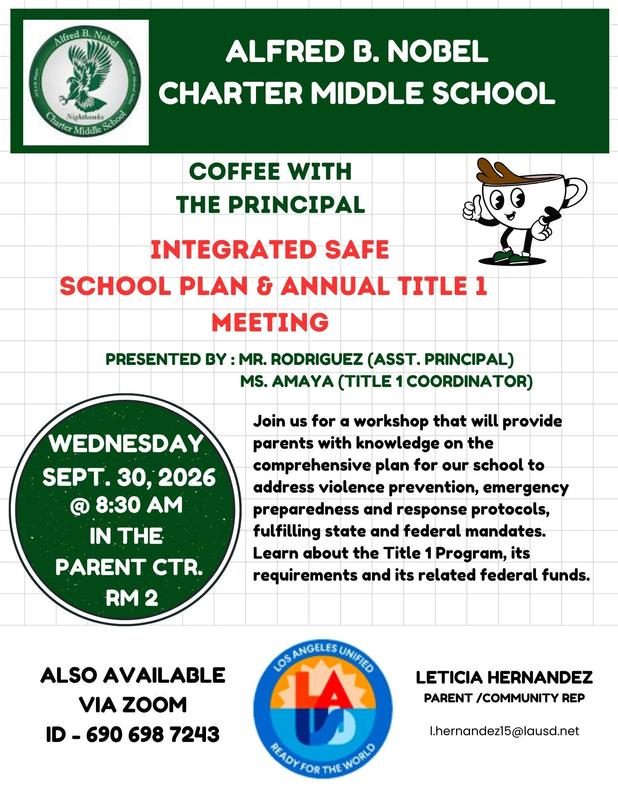 Coffee with the Principal - Integrated Safe School Plan Featured Photo