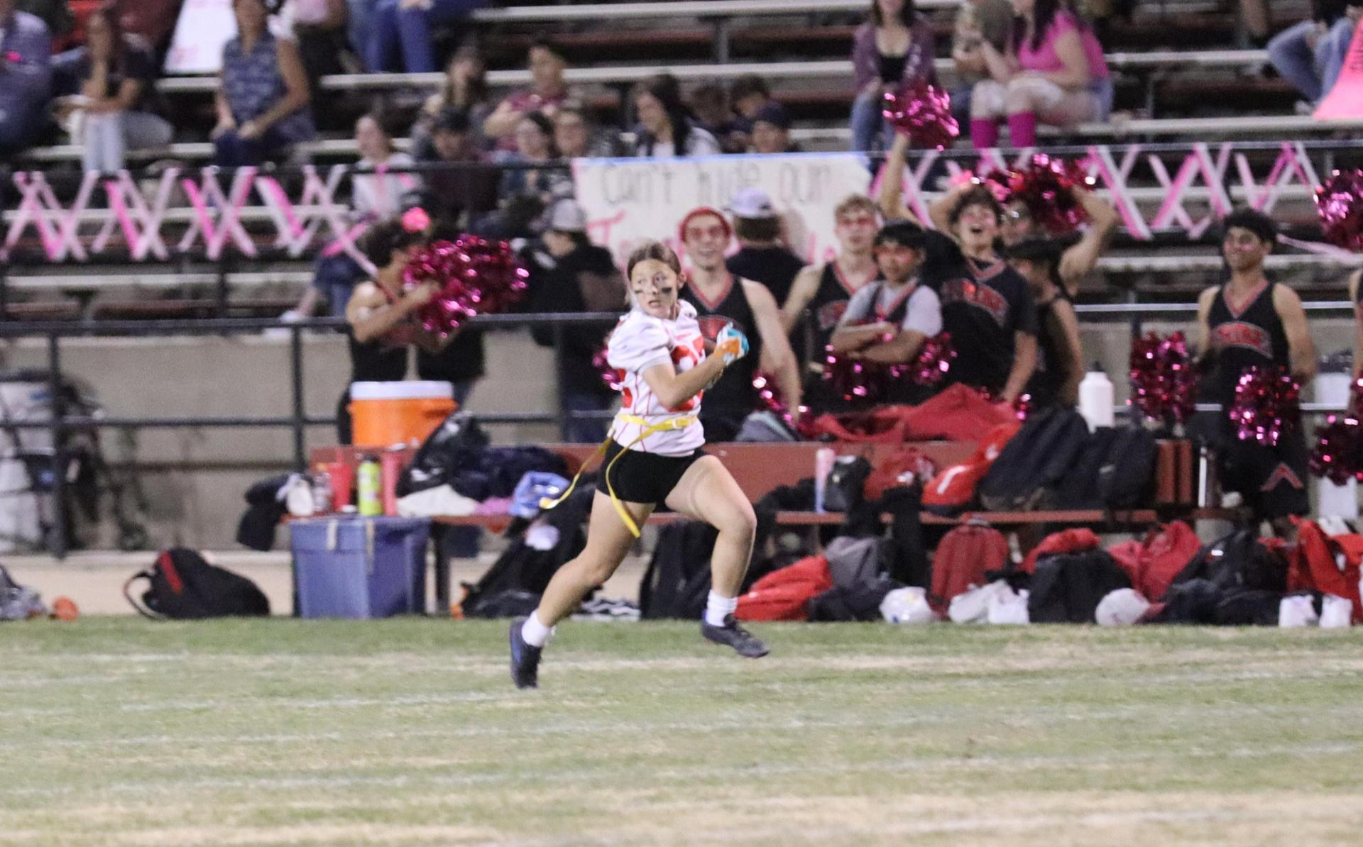 girls playing flag football