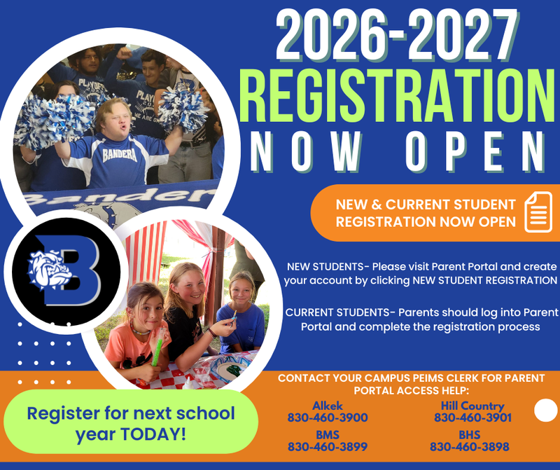 Blue Background circle photos of BISD students registration
