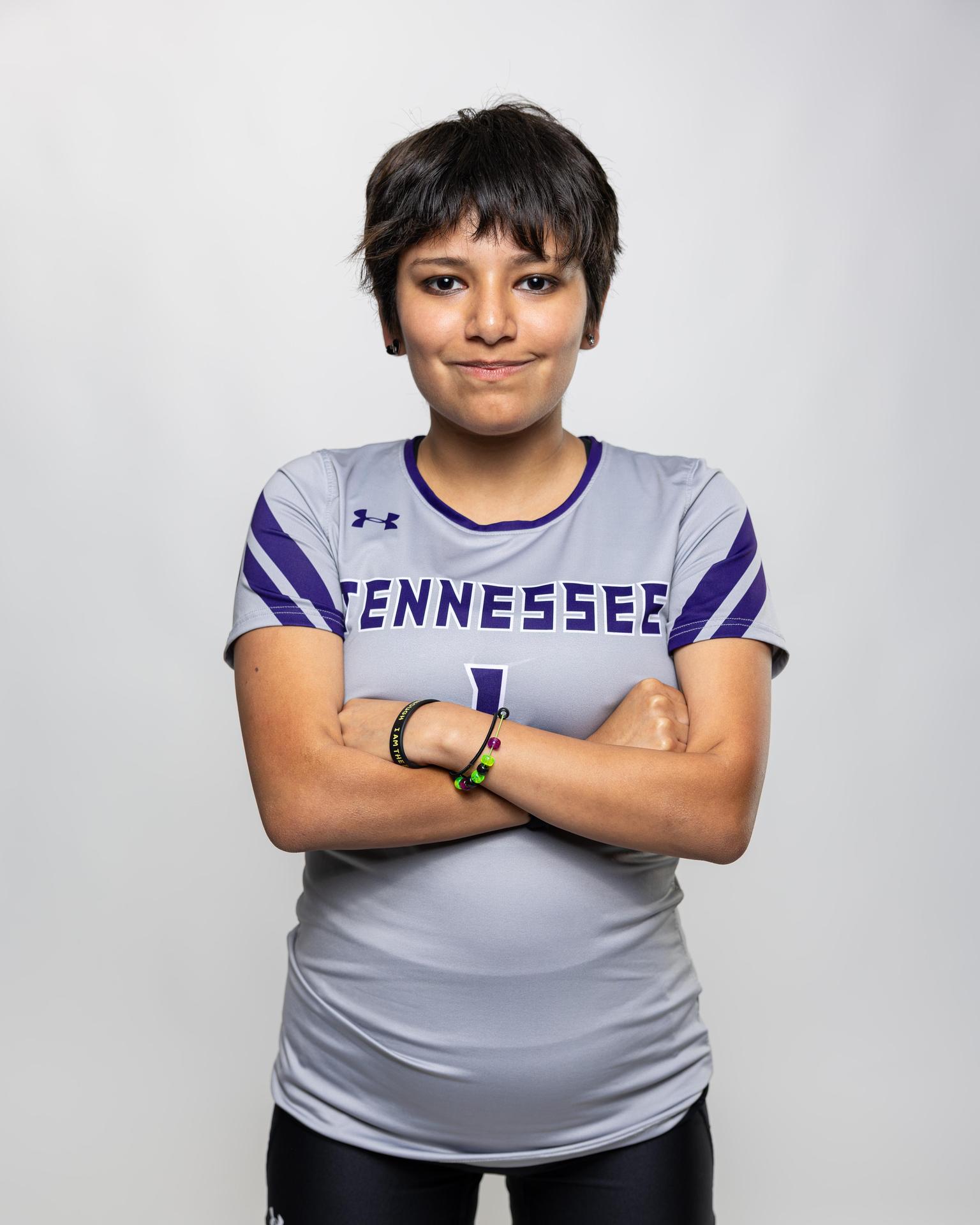 number 1 female volleyball player posing