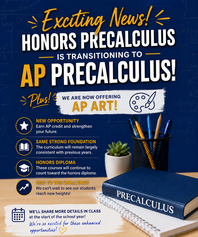Now Offering AP Art & Precalculus!