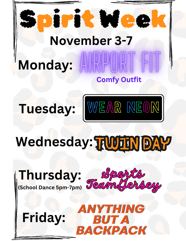 Spirit Week November 3rd-7th Featured Photo