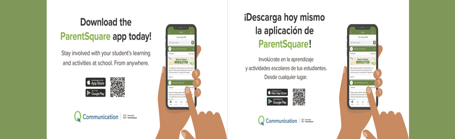 Download the ParentSquare app today. Available on your Apple or Google app site.