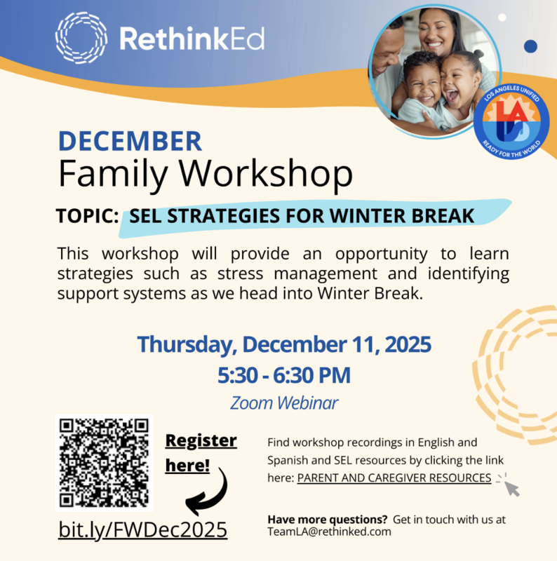 RethinkEd December Family Workshop Featured Photo