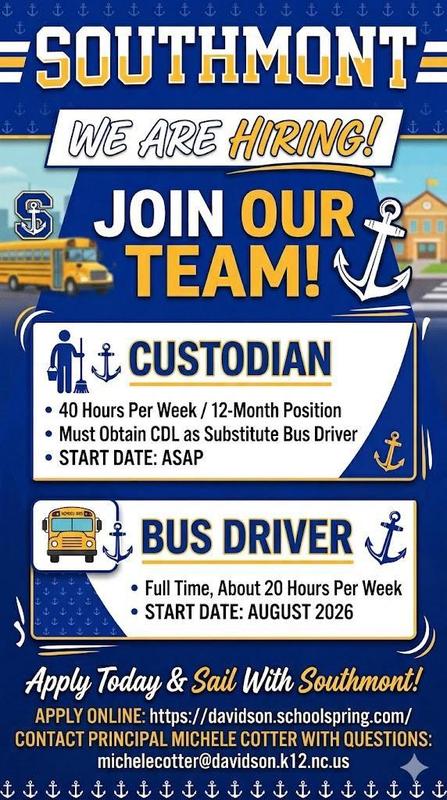 We are hiring a custodian and bus driver