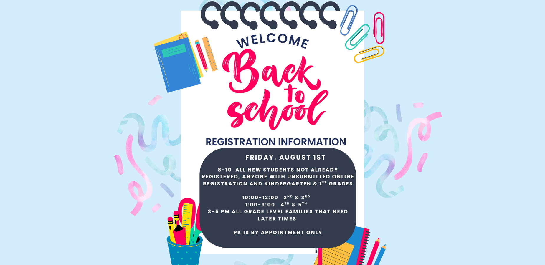 Back to School Registration Information