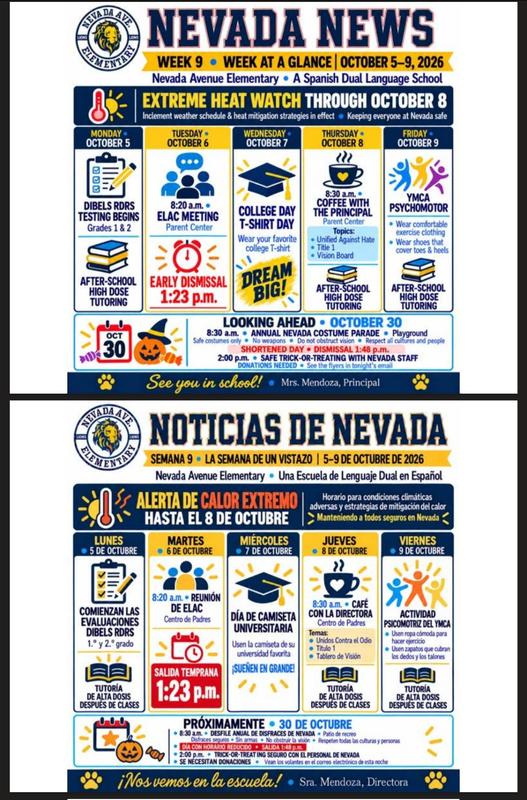 Week 9 At a Glance/Semana 9 La Semana de un Vistazo Featured Photo