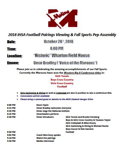 Football Pairings & MHS Fall Pep Assembly Featured Photo