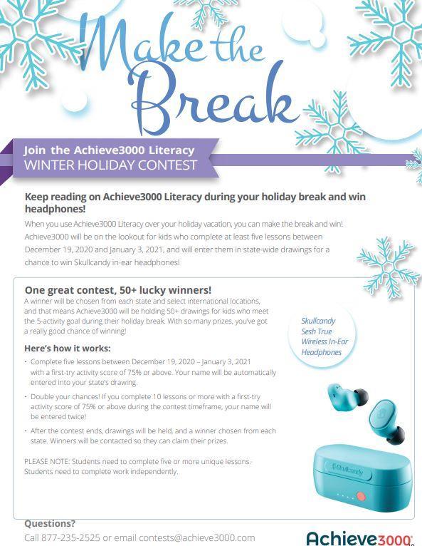 Achieve 3000 winter contest flyer