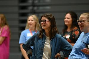 new teacher talking
