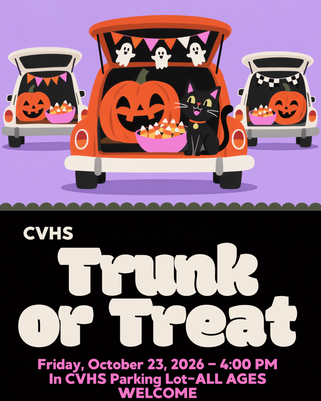 cartoon vehicles with trunks open and candy and pumpkins