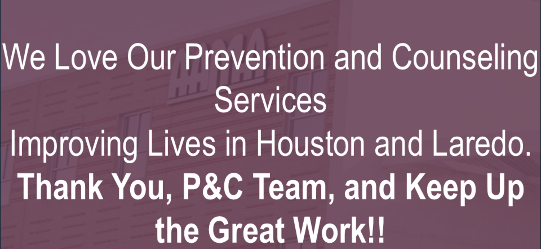 We love our Prevention and Counseling Team