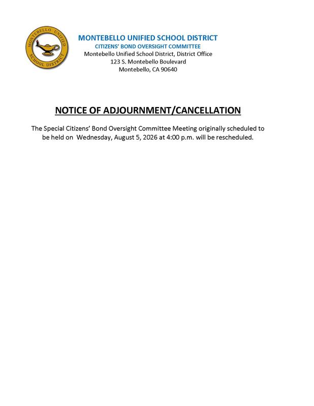 Notice of Reschedule for the CBOC