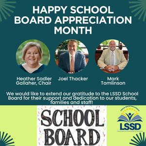 3 individual photos of board members, text thanking them