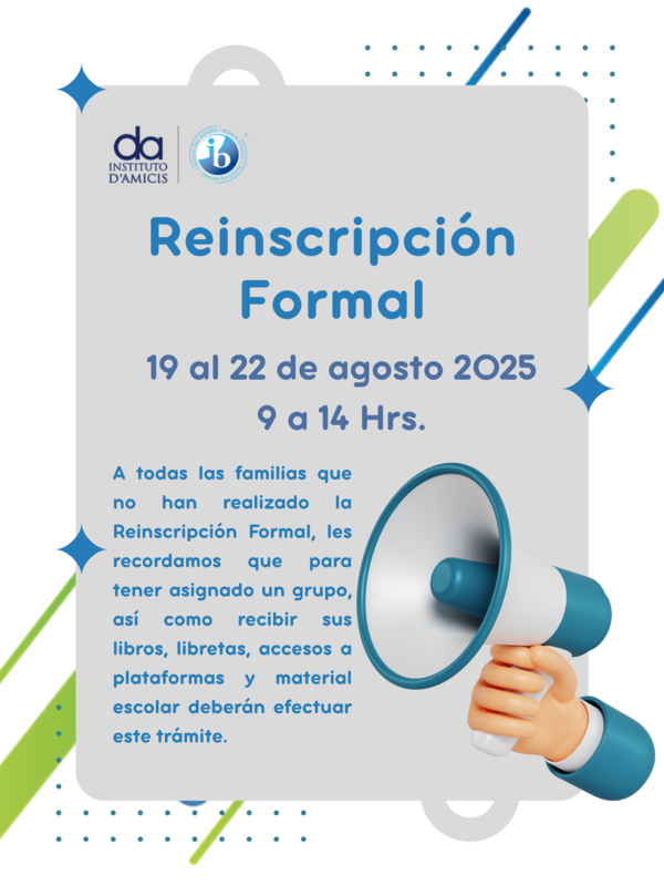 REINSCRIPCIÓN FORMAL 25-26 PERIODO AGOSTO