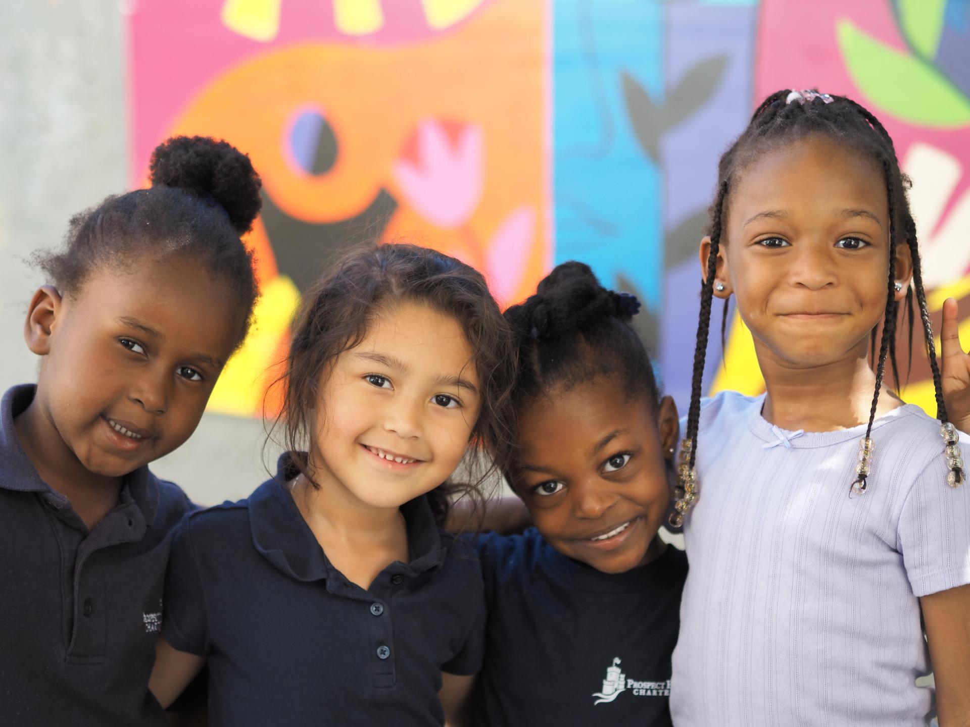 PreK students playing outside