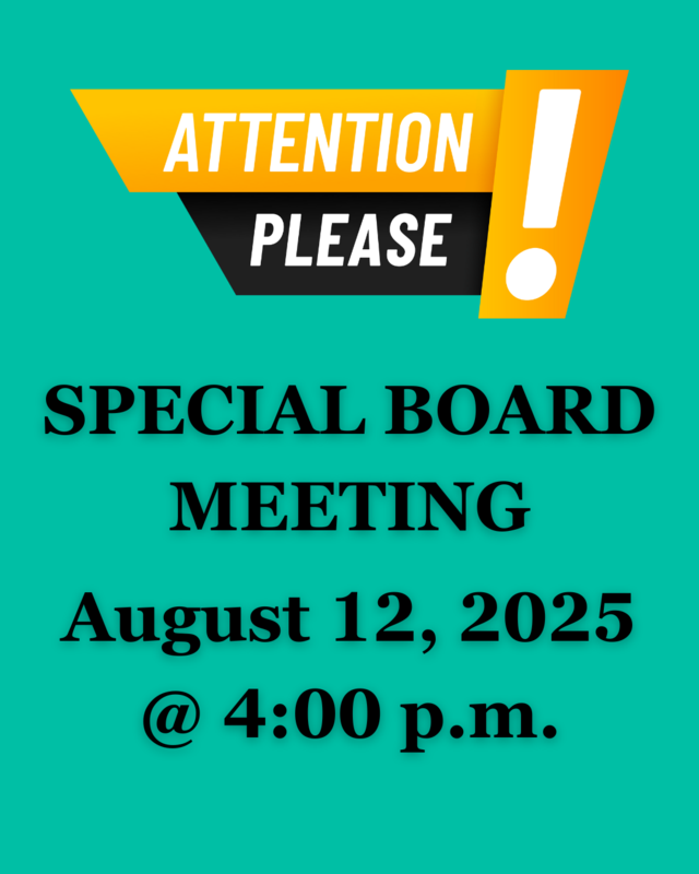 SPECIAL BOARD MEETING