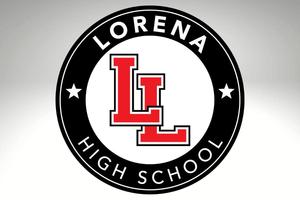 Lorena ISD black circle logo with red LL in the middle