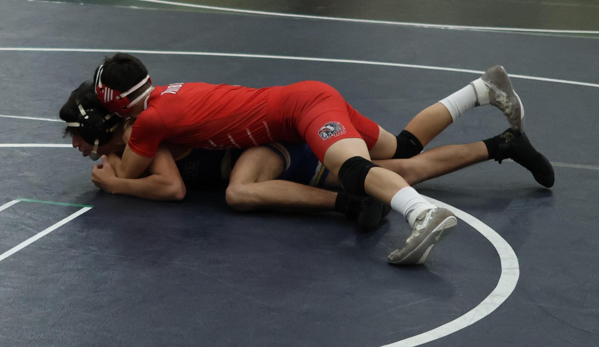 Boys wrestling in the Liberty Duals event 44