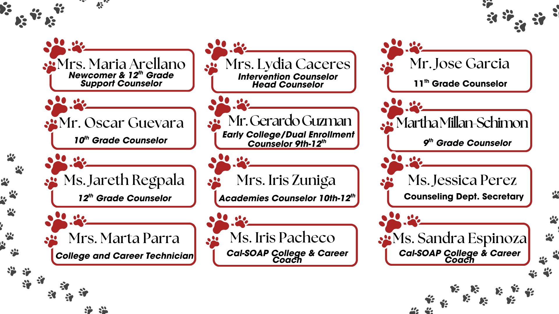 Counselor List