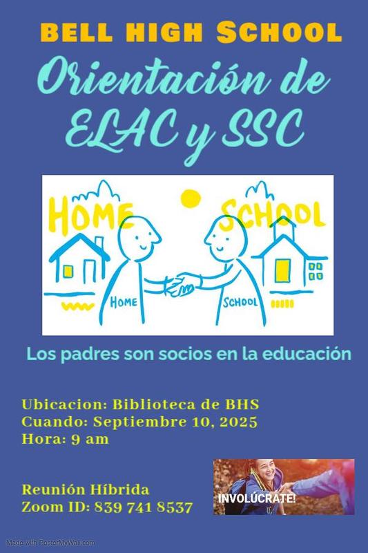 Orientación de ELAC y SSC (9.10.2025 a las 9am)