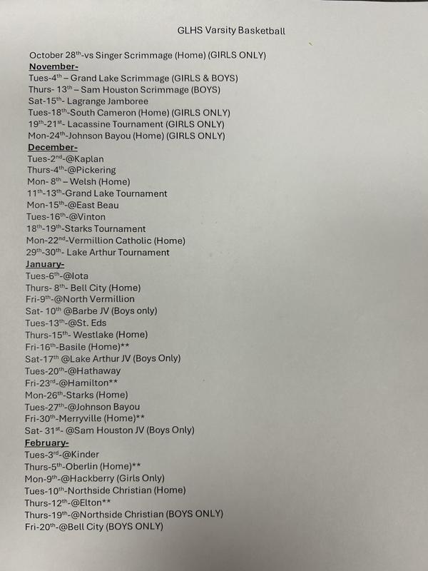 25-26 Basketball schedule (updated)