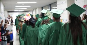 graduates in the hall