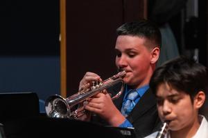 Students perform in the Woodland Hills band