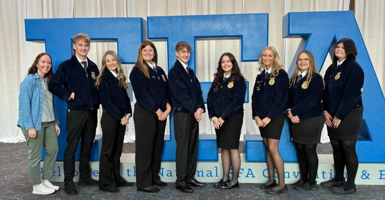 A group of TKHS FFA members attend the national convention.