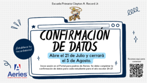 data confirmation announcement Spanish