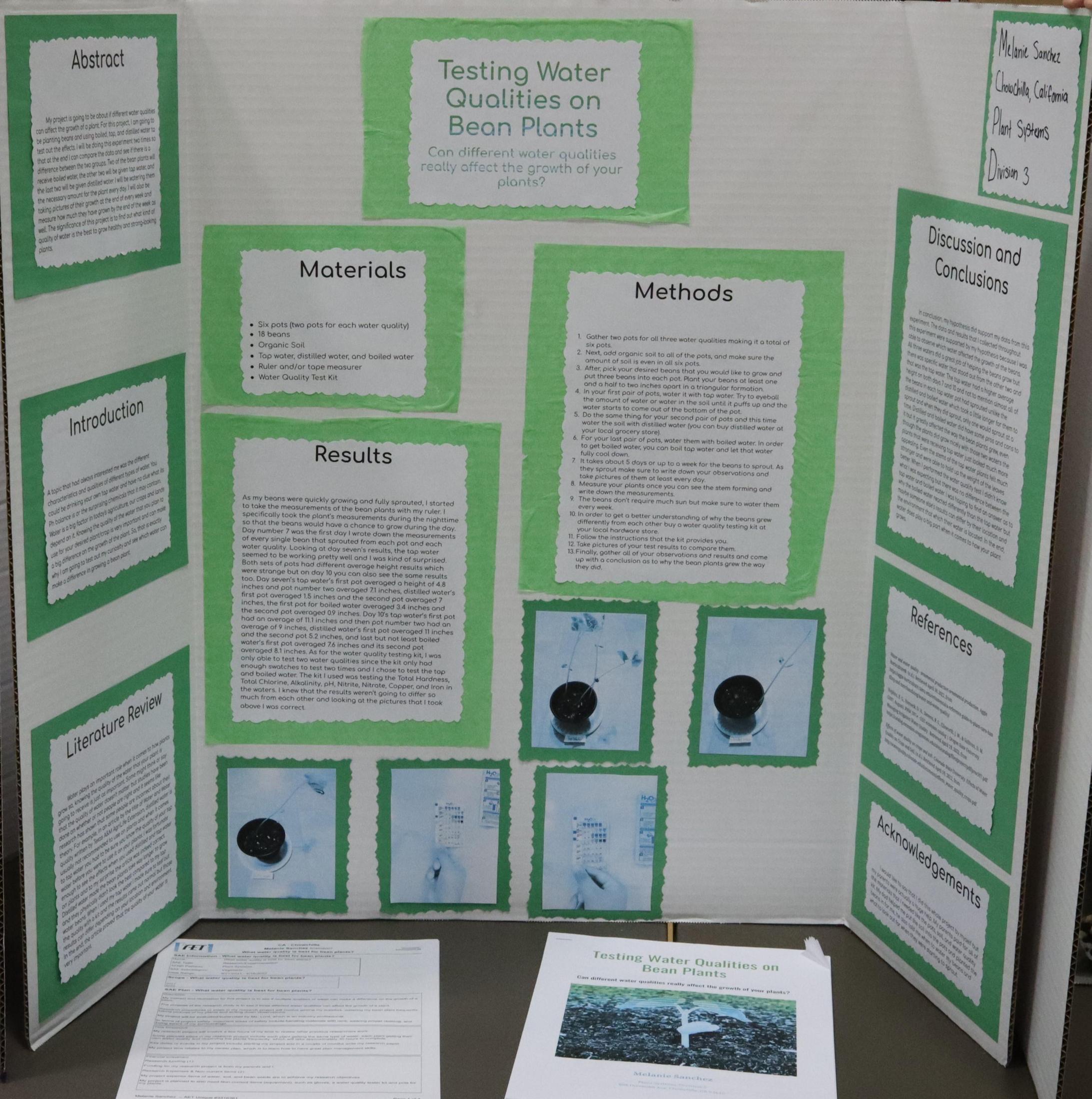 A Supervised Agricultural Experience trifold display