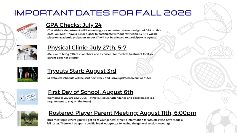 Important Dates for Fall Sports 2026 Featured Photo