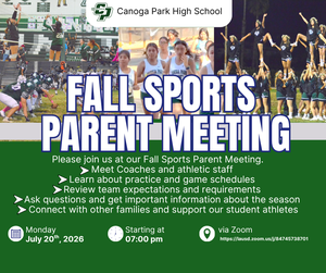 Fall Sports parent Meeting info card