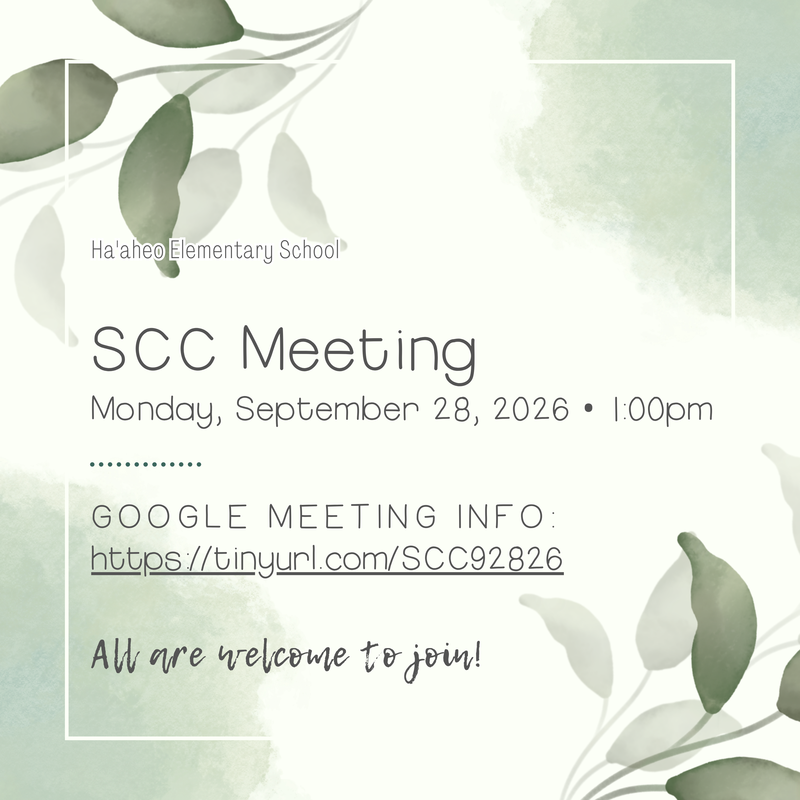 SCC Meeting: Monday, 9/28 • 1:00pm Featured Photo
