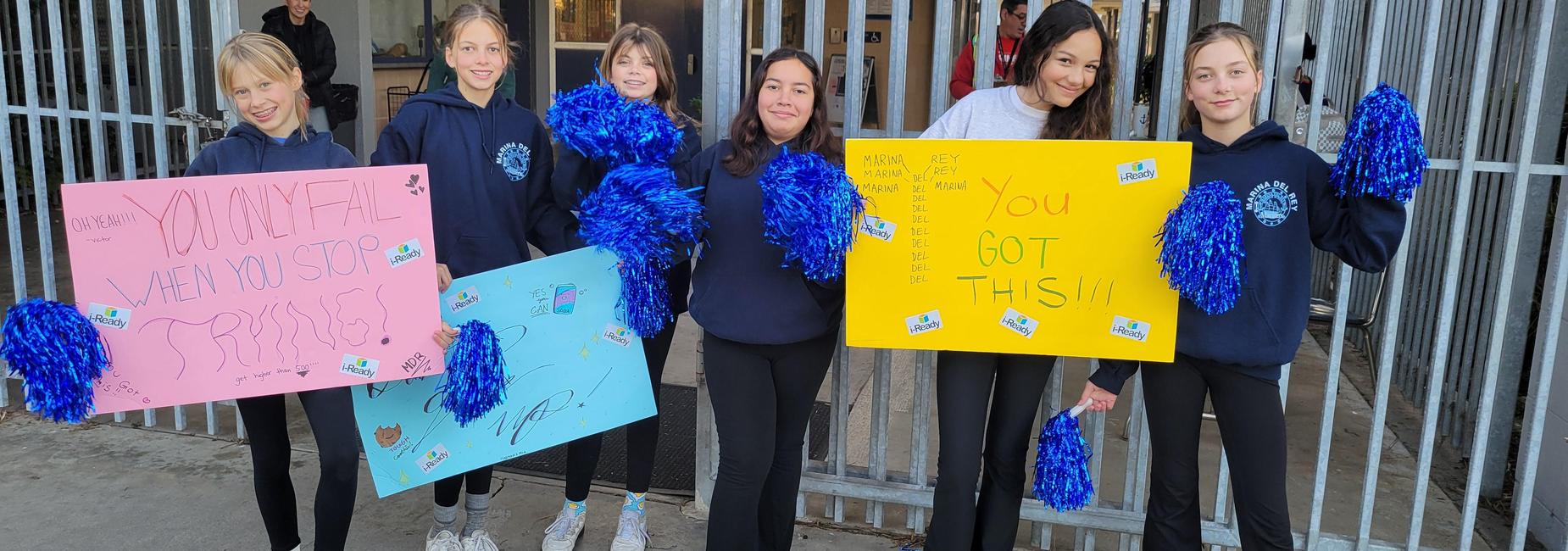 Our Cheer Team Showing School Spirit for i-Ready MOY