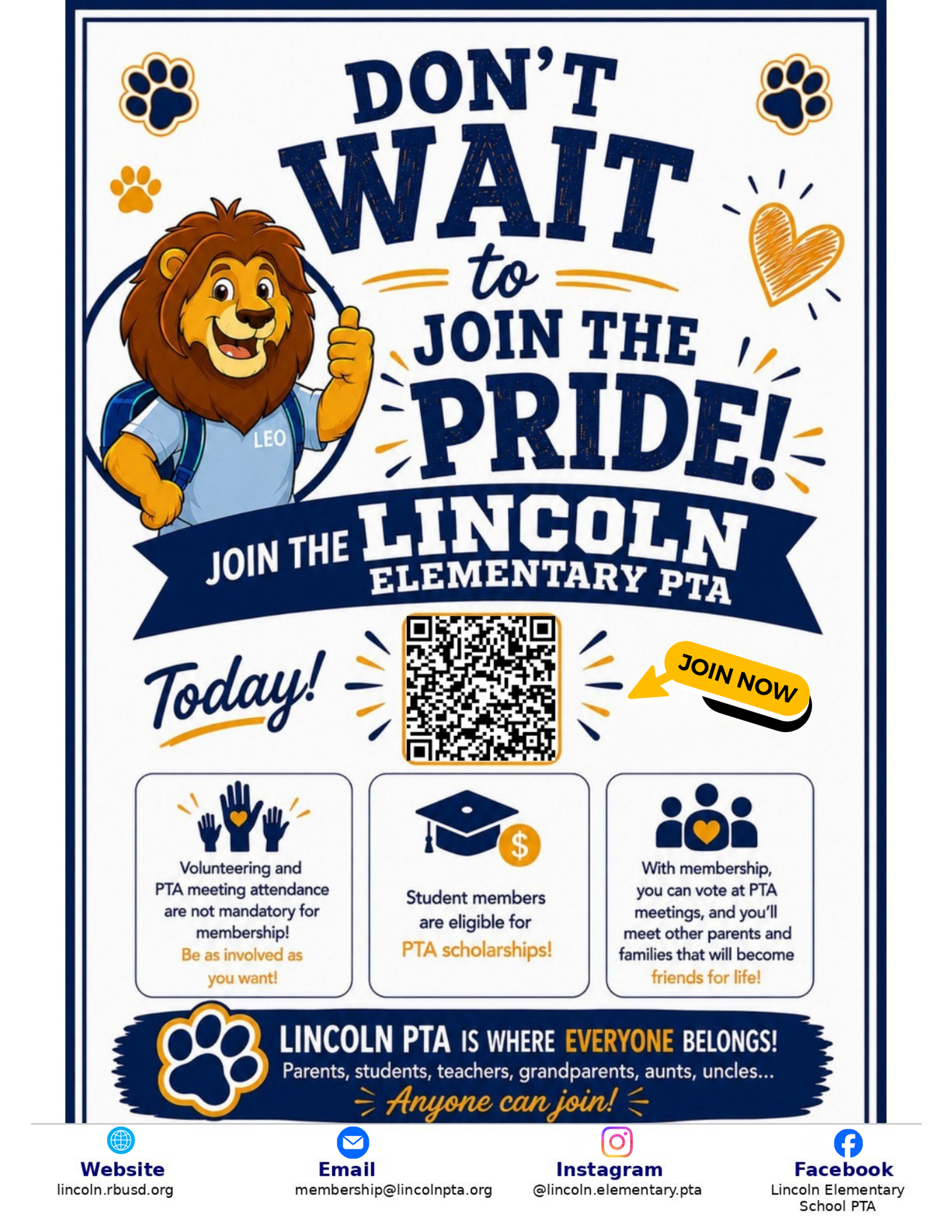 Join the Pride Flyer- Lincoln PTA