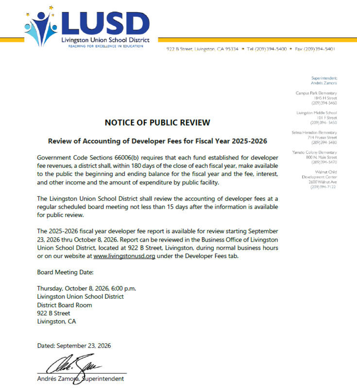 Notice of Public Review