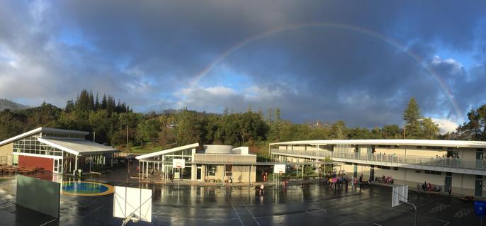 Rainbow over campus