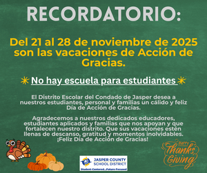 (Spanish) Early Dismissal Reminder - Thanksgiving.png