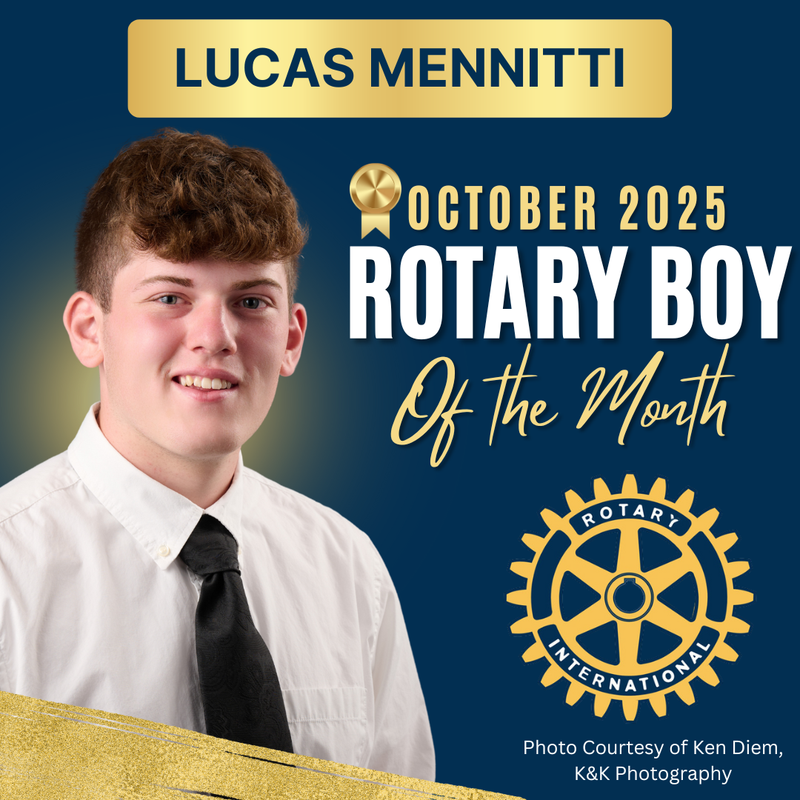 Lucas Mennitti senior photo with blue and gold background