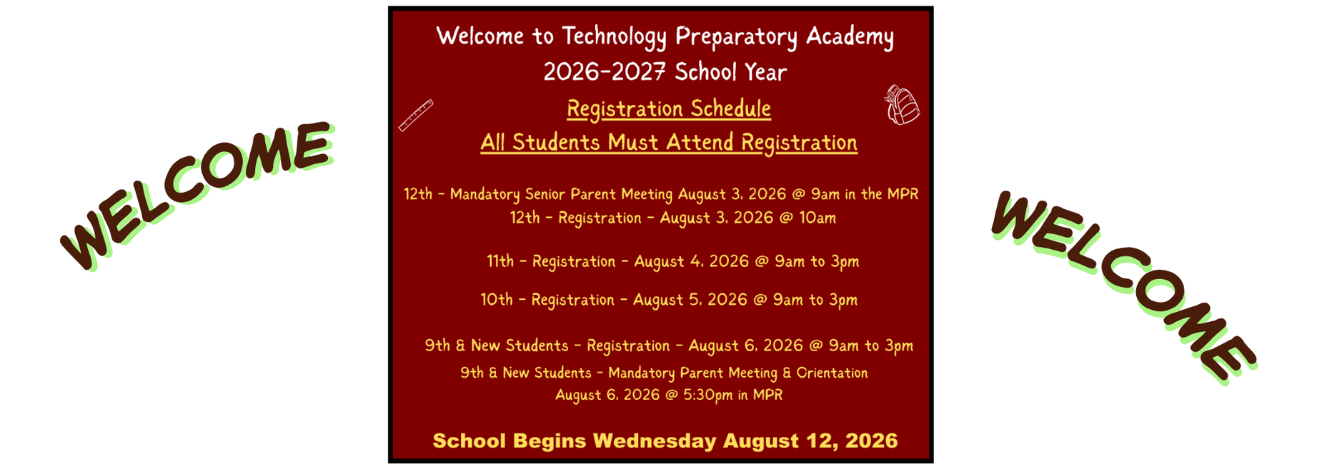 Technology Preparatory Academy Registration 2026-2027