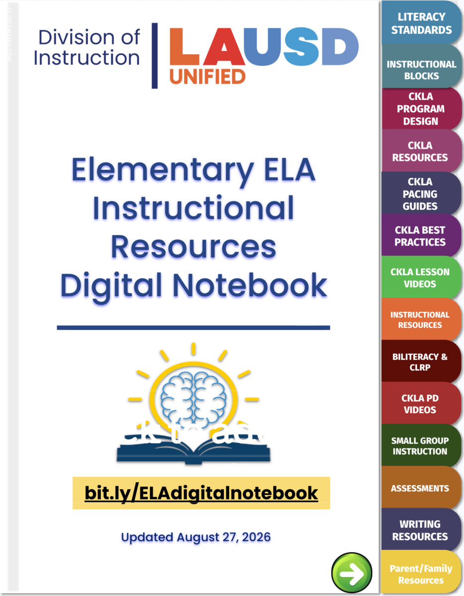 image of the ELA elementary notebook