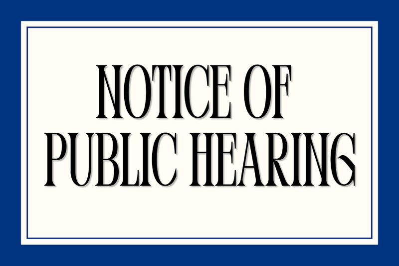 Notice of Public Hearing