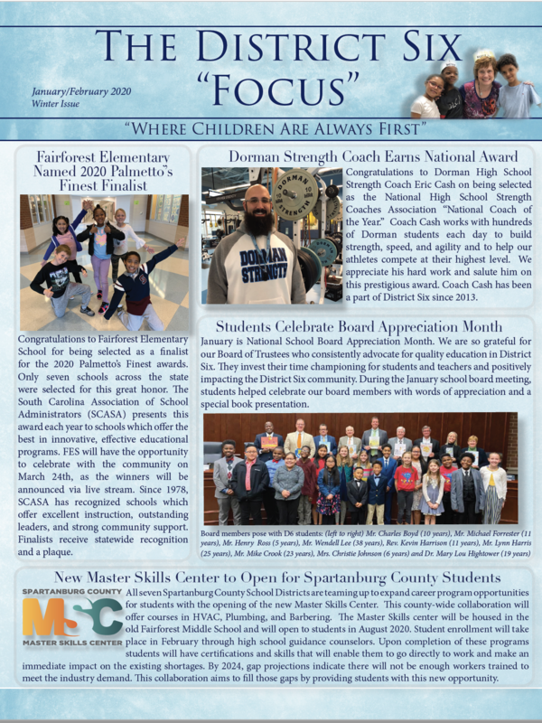 The front cover of the newsletter