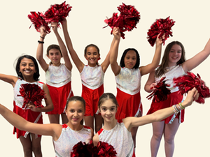 Cheerleaders from the spring play at James River Day School.
