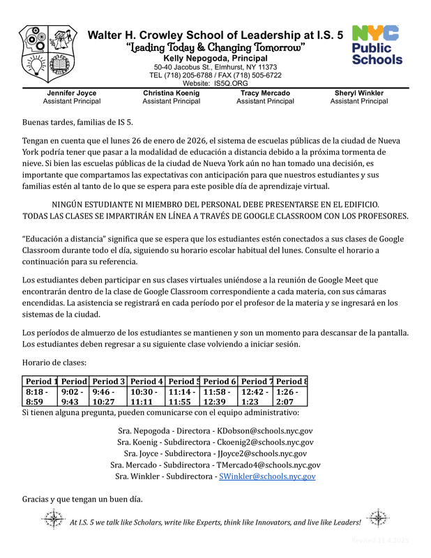 Pivot to remote Spanish letter