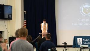 Photo of student giving a speech