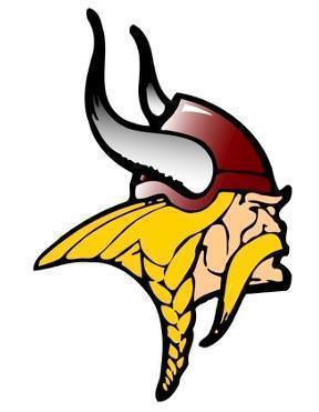 FGHS Viking logo: viking with blond hair/braids