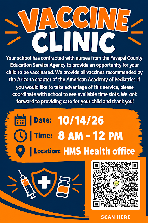 flyer with medical graphics and qr code