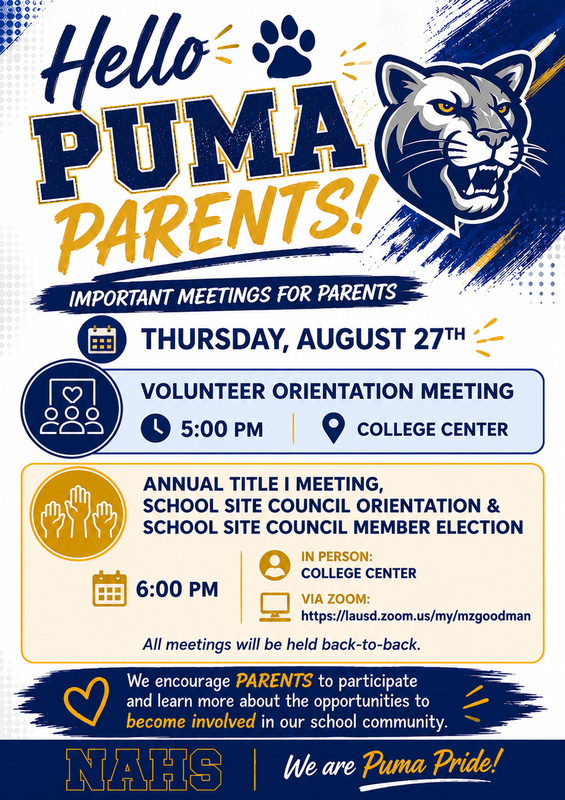 School Site Council- Parent Orientation and Election, Annual Title I Meeting Featured Photo